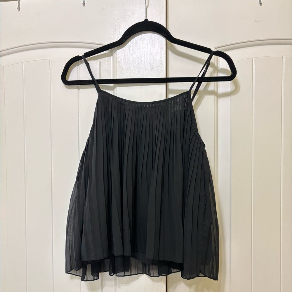 Forever 21 pleated camisole swing top black sz S y2k whimsigoth fairy